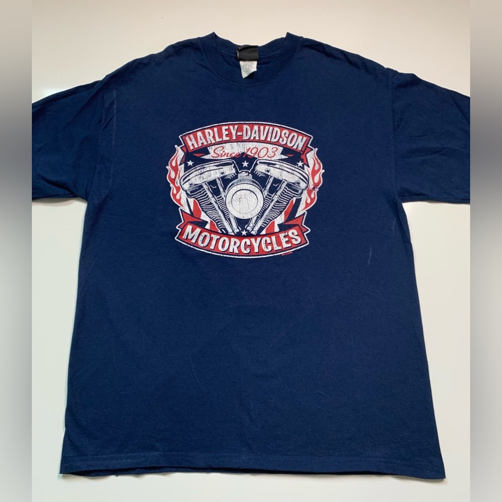 Harley-Davidson L Motorcycle‎ T-shirt Reading PA Double Sided 2004